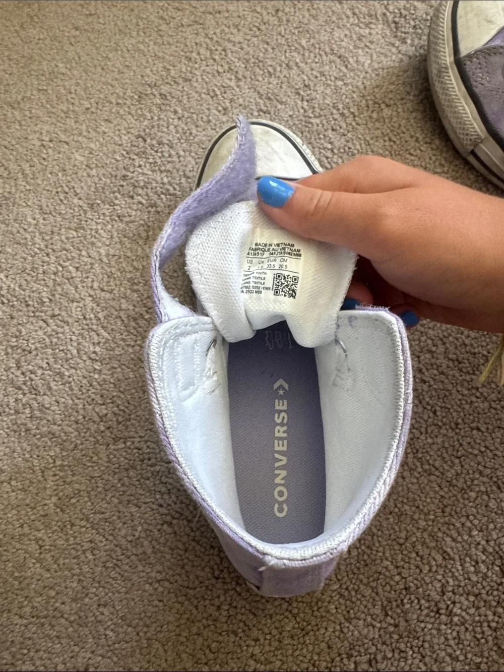 Converse Kids High-Top Canvas Sneakers in Lavender